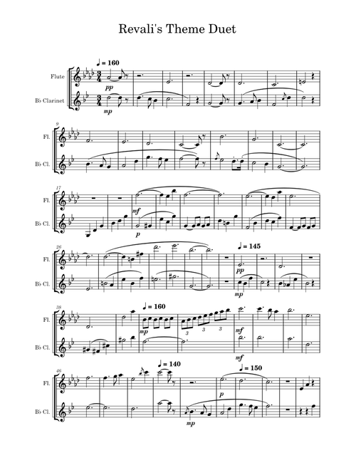 Revali's Theme – Manaka Kataoka Revali's Theme Duet Arr. for Flute and Bb Clarinet (From Zelda: Breath of the Wind)