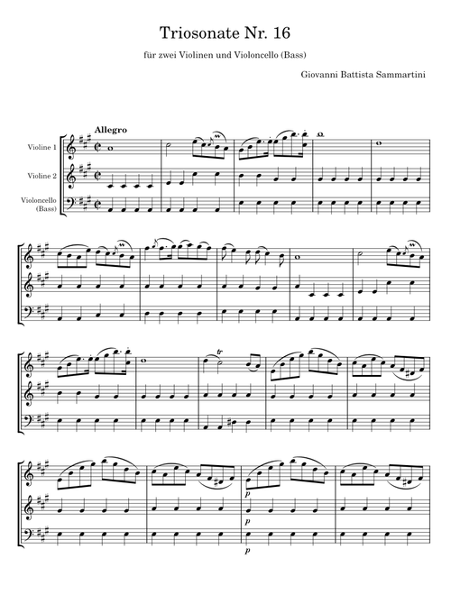 Triosonate Nr. 16 - Giovanni Battista Sammartini