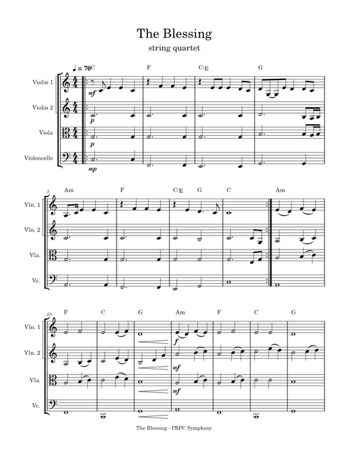 The Blessing - STRING QUARTET