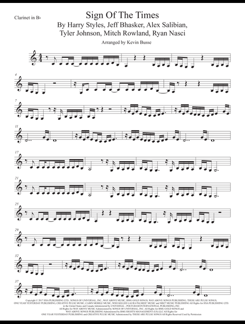 Sign Of The Times (Arr. Kevin Busse) - Harry Styles (Clarinet Solo)
