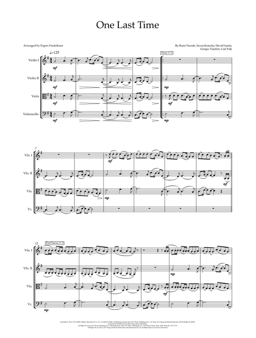 One Last Time (Arr. Espen Fredriksen) - Ariana Grande (String Quartet)