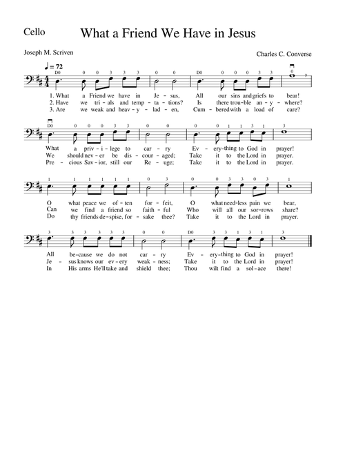 What a Friend We Have in Jesus (Cello)