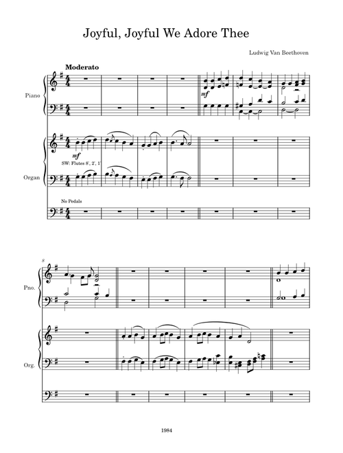 Joyful, joyful we adore Thee – Ludwig van Beethoven
