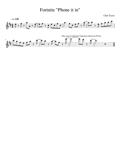 Fortnite "Phone it in" Alto Sax