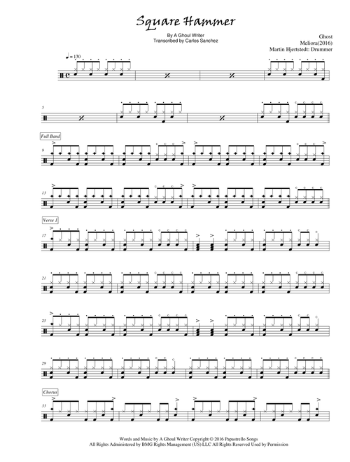 Square Hammer (Arr. Carlos Sanchez) - Ghost (Drums)