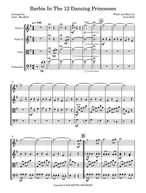 Barbie In The 12 Dancing Princesses (Arr. Ariel-MusiKult) - Arnie Roth (String Quartet)