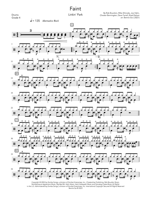 Faint (Arr. Bennie Sia) - Linkin Park (Drums)