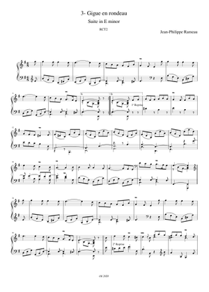 楽譜　ピアノ　RAMEAU Jean-Philippe Rameau's 