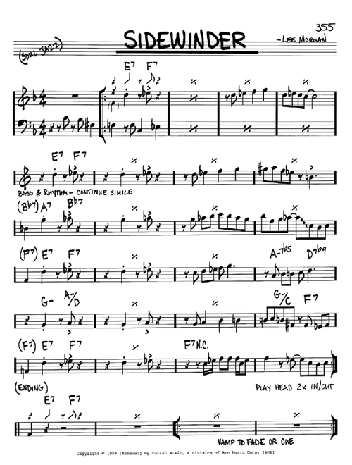 Sidewinder - Lee Morgan (Real Book - Melody-Chords)