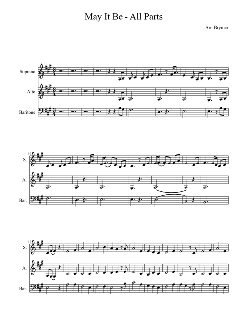 May It Be- All Parts