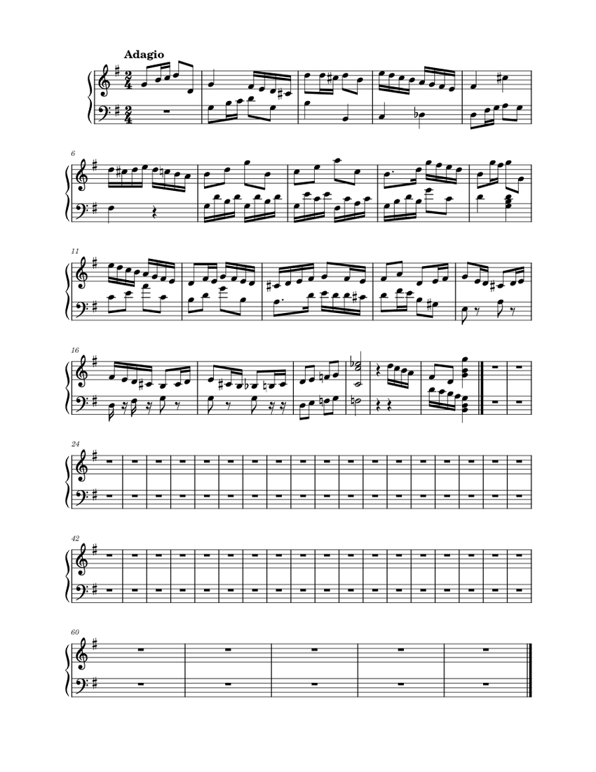 counter point practice no.1 in G major Sheet Music for Piano (Solo ...