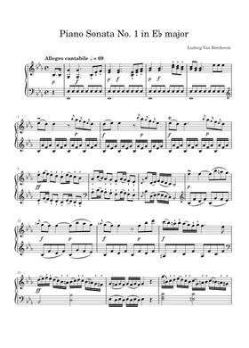 Free Piano Sonata In E-Flat Major, Woo 47, No. 1 by Ludwig van