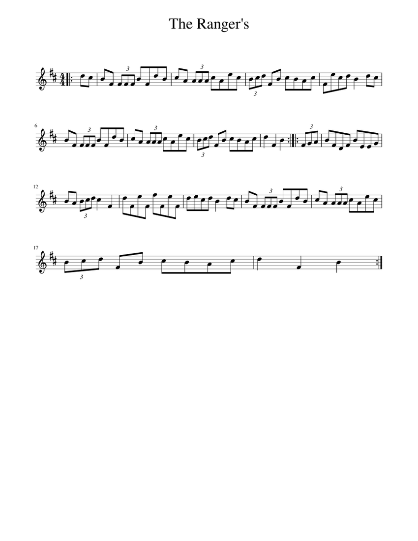 Silver Ranger Raptor Pickup Music Sheets The Ranger's Sheet music for Piano (Solo) | Musescore.com