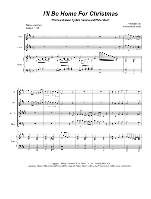I'll Be Home For Christmas (Arr. Stephen DeCesare) - Rascal Flatts (Woodwind Ensemble)