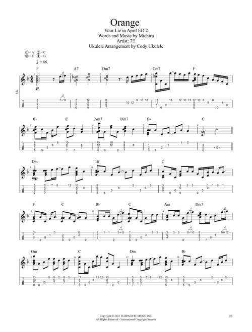 Orange 7!! (Arr. Cody Ukulele) - Michiru (Ukulele)