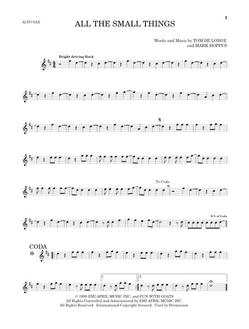 All The Small Things - Blink 182 (Alto Sax Solo)