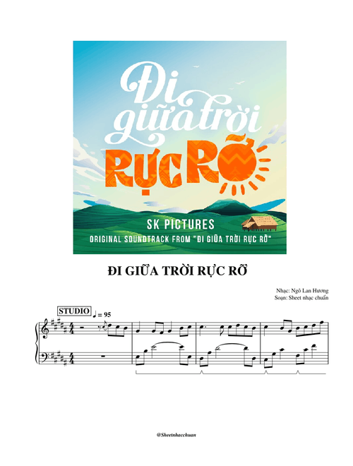 SHEET PIANO: ĐI GIỮA TRỜI RỰC RỠ || NGÔ LAN HƯƠNG