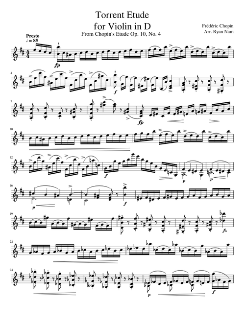 Torrent Etude for Violin