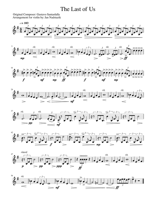 The Last of Us main theme for violin