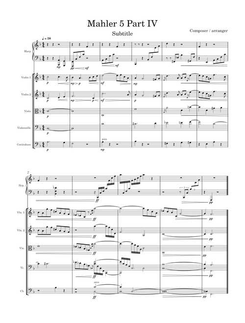 Mahler 5 Part IV (Musescore 4 String Demo)