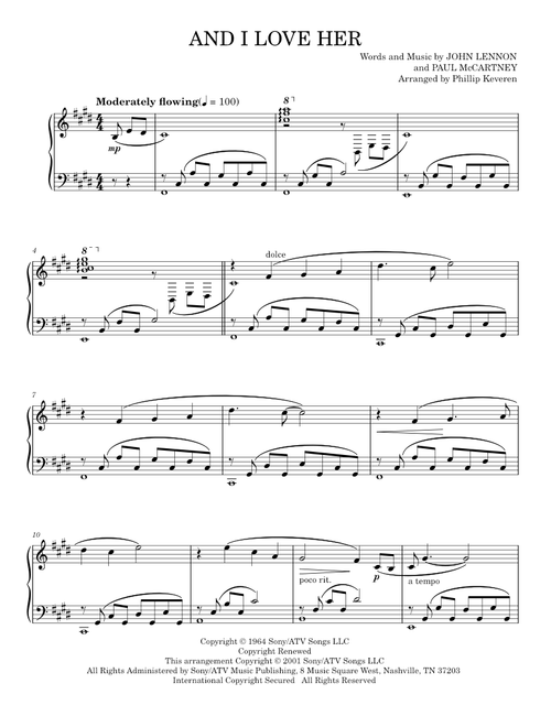 And i love her - The Beatles (Piano Solo)