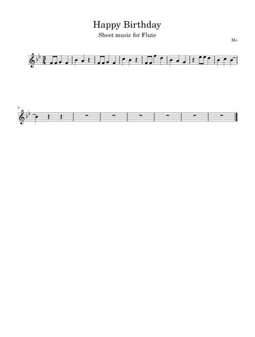 Happy Birthday! Flute