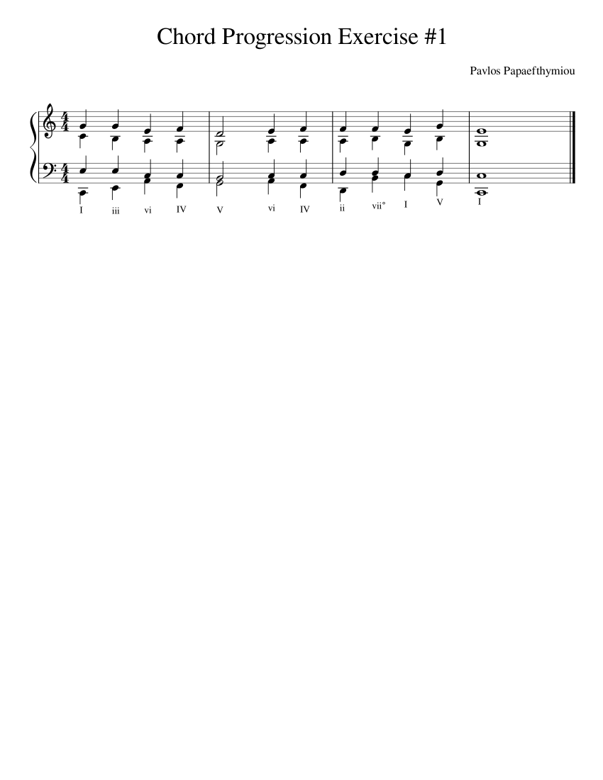 Chord_Progression_Exercise_#1 Sheet music for Piano (Solo) Easy ...
