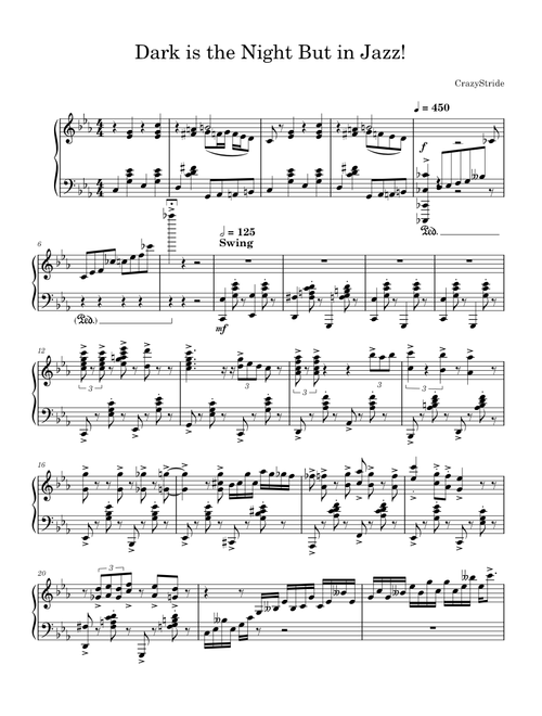 Dark is the Night But in Jazz! – Crazystride