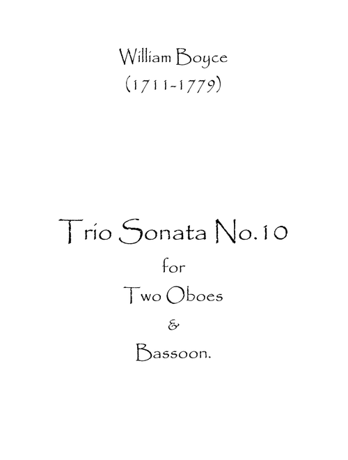 Trio Sonata No.10 (Arr. Spence Bundy) - William Boyce (Woodwind Ensemble)