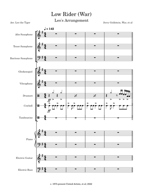 Arrangement: Low Rider - War, Jerry Goldstein