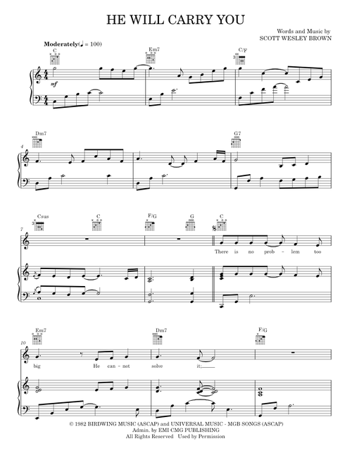 He will carry you - Scott Wesley Brown (Piano-Vocal-Guitar)