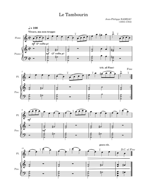 Le  Tambourin – Jean-Philippe Rameau