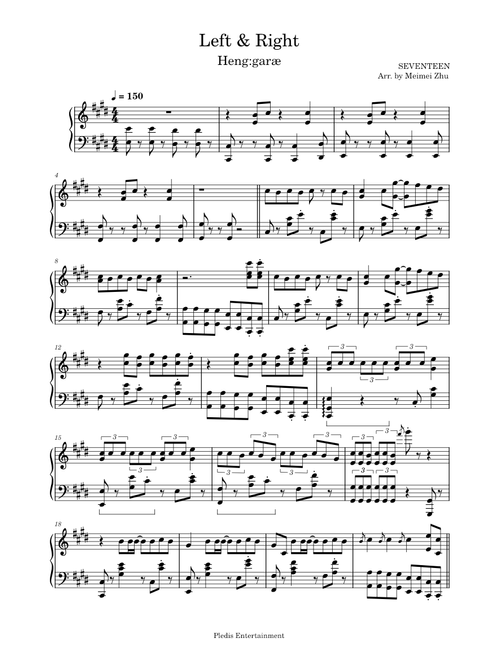 SEVENTEEN sheet music by dustofstarz | Play, print, and download
