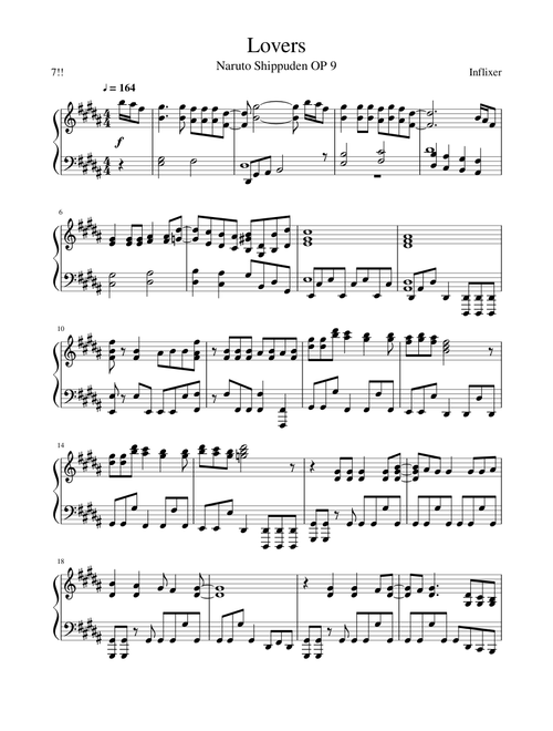 Naruto Shippuden - Lovers (Piano)
