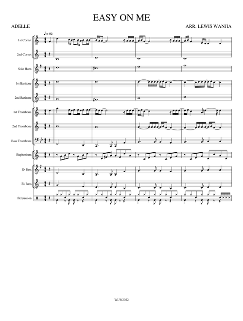 EASY ON ME arranged by LEWIS WANJIA