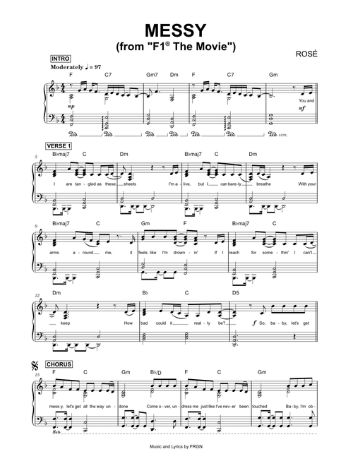 Messy (from F1 The Movie) - ROSÉ (Piano Solo)