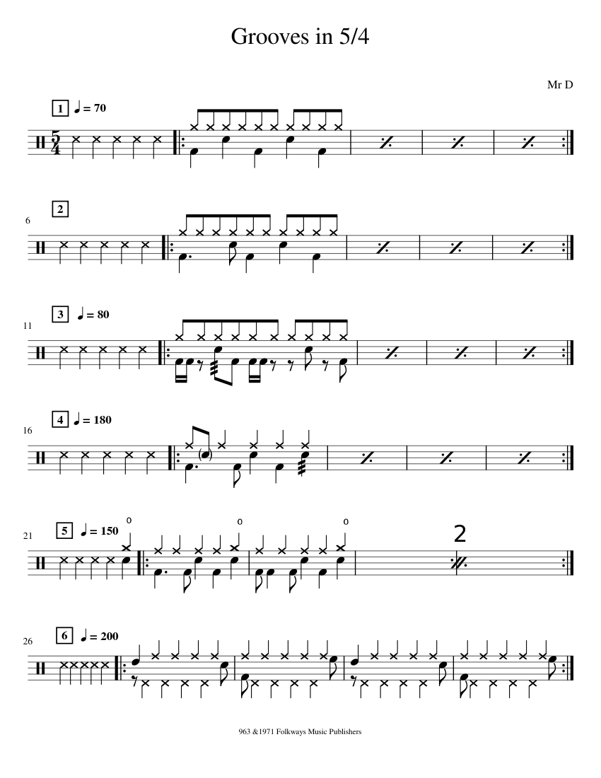 Grooves in 54 time piano tutorial