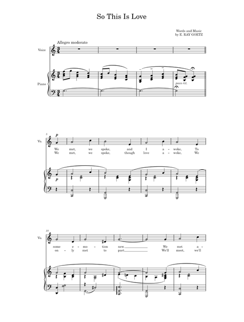 So This is Love – Edward Ray Goetz (1923)