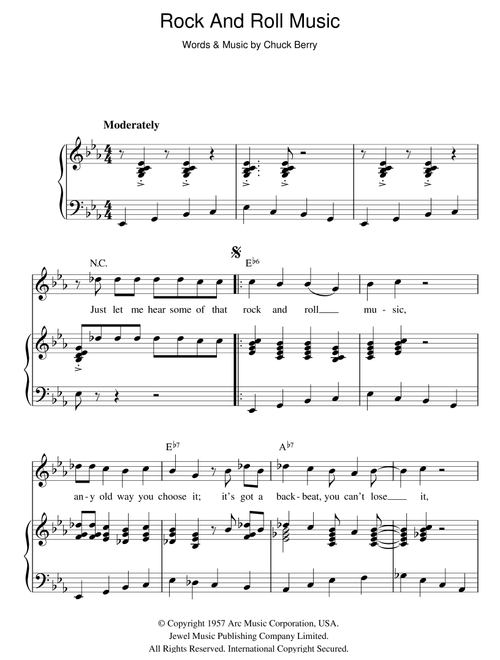 Rock And Roll Music - Chuck Berry (Piano-Vocal-Guitar (Piano Accompaniment))