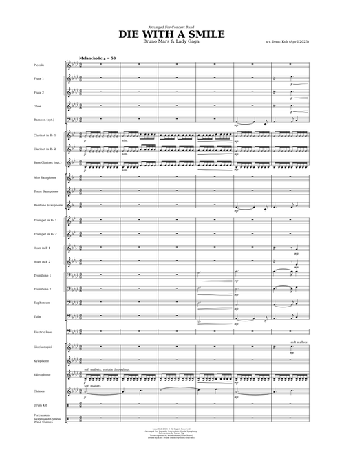 Die With A Smile (Concert Band Arrangement)