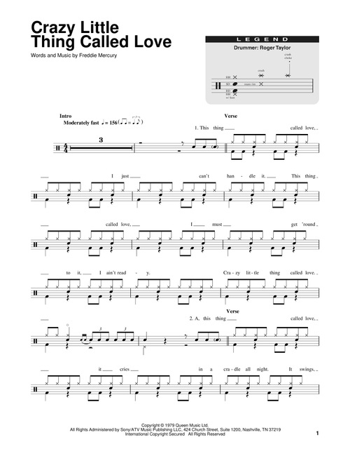 Crazy Little Thing Called Love - Queen (Drum Transcription)