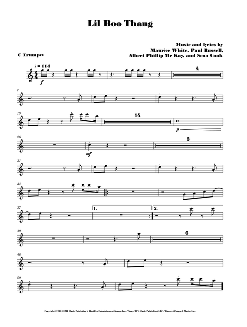 Lil Boo Thang (Arr. David Lartey) - Maurice White, Sean Cook, Paul Russell (Trumpet Solo)