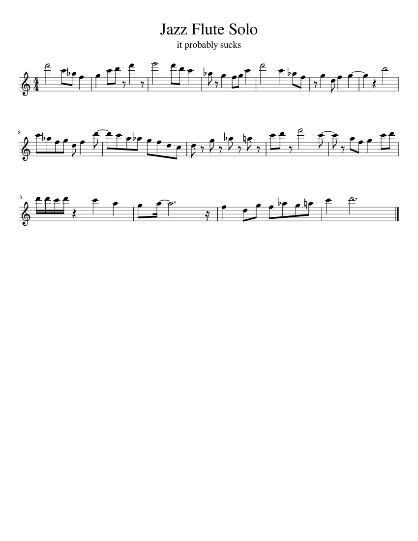 Flute Jazz Sheet music for Piano (Solo)
