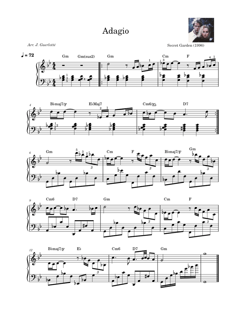 Adagio Secret Garden Sheet music for Piano (Solo)
