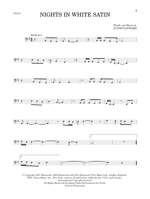 Nights In White Satin - The Moody Blues (Cello Solo)