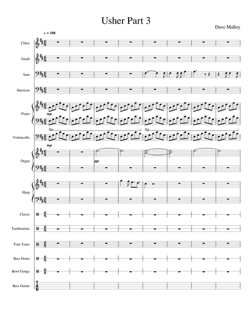 Usher Part 3 - Bass Guitar sub. Synth