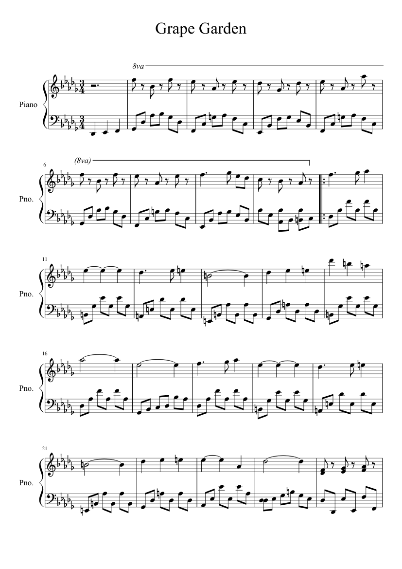 Grape Garden Sheet music for Piano (Solo) 