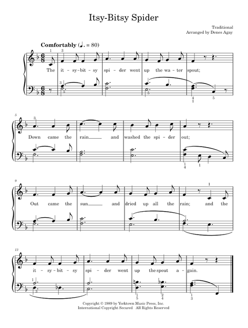 Itsy-bitsy spider (Easy Piano)
