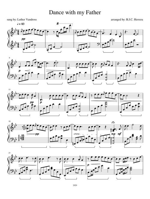 Dance with my Father, arranged by B.J.C. Herrera