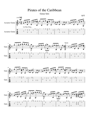 Pirates Of The Caribbean Sheet Music for Guitar (Solo) | MuseScore.com